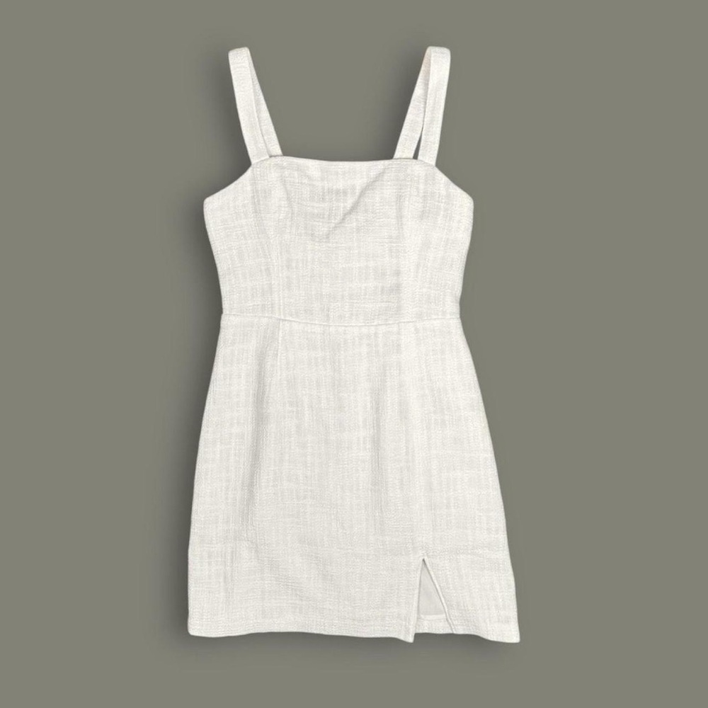 NWT Abercrombie & Fitch Cream Tweed Mini Dress - Square Neck - Size Large
